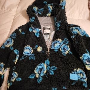 Girls size 10 Justice sherpa crop hoodie
